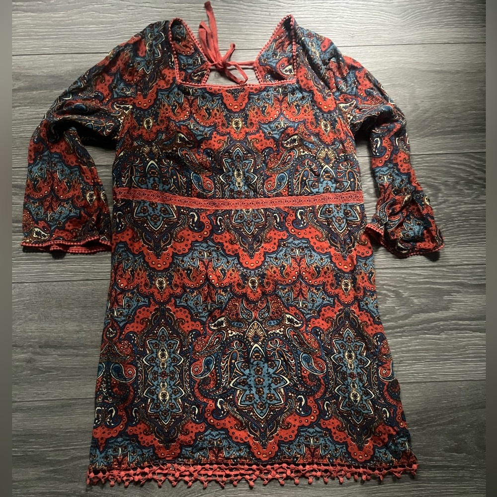 Free People Red and Blue Paisley Tunic